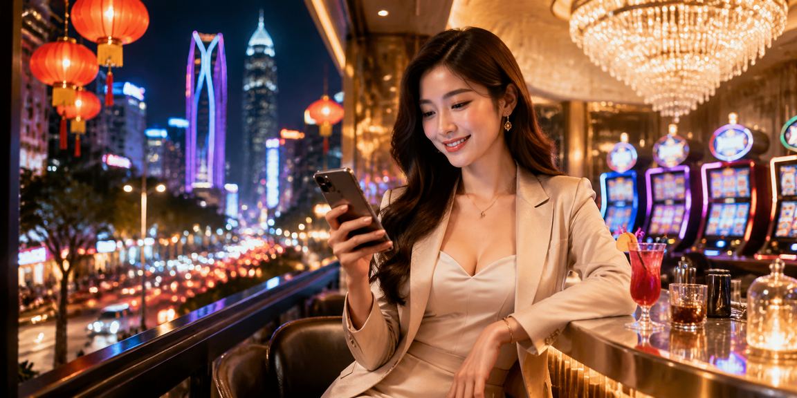 Màn hình slot game neon sáng rực tại TP. Hồ Chí Minh ban đêm